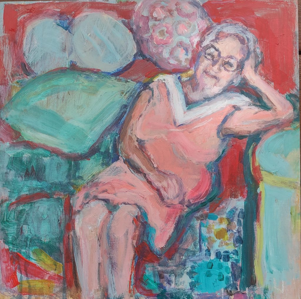 This portrait of her Aunt Fannie at 90 is an example of one of Robin's non-traditional portraits from her essay in the UMVA Maine Arts Journal.